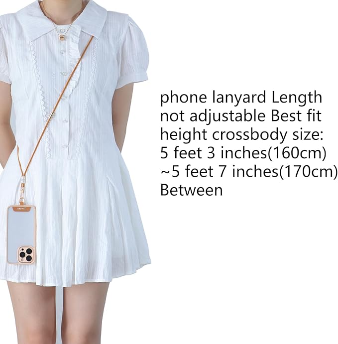 Cell Phone Lanyard Detachable Phone Chain Strap Leather 2-in-1 anti theft phone strap Multifuctional Compatible with Most Smartphones