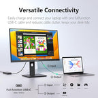 INNOCN 27" 2K 1440P QHD Monitor 100Hz IPS PC Computer Monitor for Mac Laptop, 65W USB C, HDMI, DP, Built-in Speaker, Eyes Care, Height/Pivot Adjustable, VESA Mountable - Black, 27D1Q