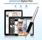 Capacitive Stylus Pen (4Pack,2 in 1 Precision Series), Fibre Tips Universal Touch Screens Stylist, Fine Point Disc Touchscreen Pencil Compatible for iPhone/iPad/Android/Tablet