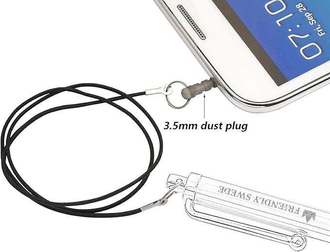 The Friendly Swede Stylus Pen for Touchscreen — 3-Pack 5.5" High Precision Stylus Pen with Replaceable Thin Tips, Elastic Lanyards & Screen Cleaning Cloth - Gold/Silver/Black