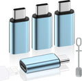MoKo 4 Pack Lightning Female to USB C Male Adapter,USB-C Lightning Adapter for iPhone Air 17 16 15 Pro Max Plus, iPad Pro/Air, Galaxy,iPhone to USB C Adapter for Data Sync, NOT for Audio/OTG, Cyan
