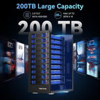 10 Bay Hard Drive Enclosure with Cooling Fan for 2.5/3.5" SATA HDD/SSD with USB A/C 3.0 Cable, 3.5 Hard Drive Enclosure Supports 200TB Capacity, Tool-Free HDD Enclosure, DAS(NO RAID/NAS)