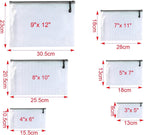 Oaimyy-16 PCS-12 x 16 Inches-Mesh Zipper Pouch, Plastic Zip File Folders Puzzle Bags for Organizing,for Office Supplies,Travel,Home Storage-Multicolor, 12"x 16"