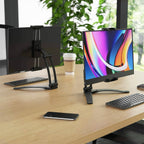 Kado Portable Monitor Stand Aluminum Alloy, Tablet Holder Phone Clamp for Display Phone, Wall Mount 3M Cubical Mount for Portable Monitor, Kitchen Cabinet Tablet Holder for iPad Surface Pro