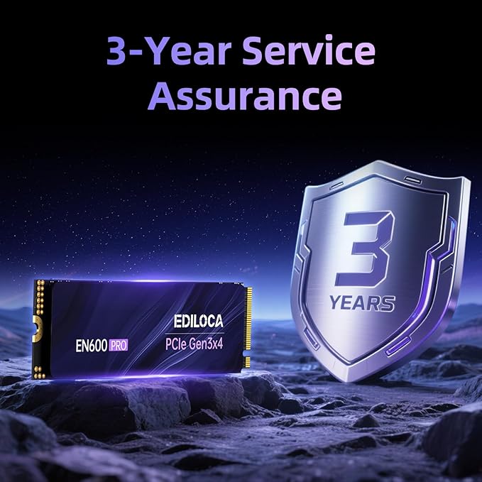 EN600 PRO SSD 256GB PCIe 3.0 Gen 3x4, NVMe M.2 2280, Up to 3200MB/s, Internal Solid State Drive, SLC Cache 3D NAND TLC, Graphene Cooling Sticker, Storage for PC, Desktop and Laptops