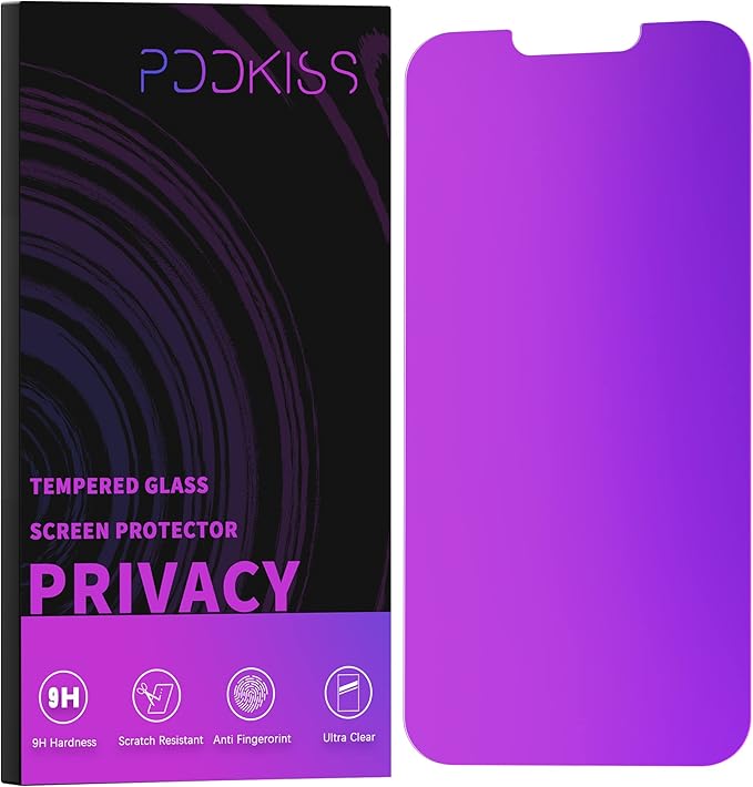 Compatible for iPhone 13 Pro Max Privacy Screen Protector/iPhone 14 Plus Screen Protector 6.7 Inch, Purple Gradient Anti Spy Anti Blue Light HD Tempered Glass Easy Installation