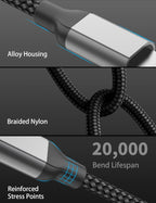 2Pack MFi Certified 3ft USB-C to Lightning Cable - Fast Charging for iPhone 14-8, iPad