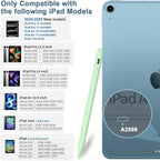 Stylus Pen for iPad 9th&10th - Type-c Charging Pencil for ipad Palm Rejection Active Pen Compatible with (2018-2025) Apple iPad 6/7/8/9/10/11(A16), Air 3/4/5/M2/M3, Mini 5/6, Pro 11"/12.9"/M4（Green）