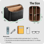 Remote Control Holder, Spinning Desk Organizer, Nightstand Bedside Caddy for TV Remotes/Tablets/Phones/Eyeglasses/Books/Pens - Black