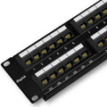 Rapink Patch Panel 48 Port Cat6 10G Support, Network Patch Panel UTP 19-Inch, Wallmount or Rackmount 1U Ethernet Patch Panel Punch Down Block for Cat6, Cat5e, Cat5 Cabling