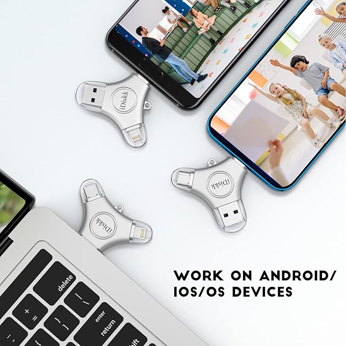 iDiskk 512GB App-le MFI Certified Photo Vault for iPhone USB Storage FlashDrive for USB-C iPad Android Samsung for iPhone 16/15/14/13/13 pro/12/12 pro/11 Pro/XR/X,Photo Stick for Computer MacBook
