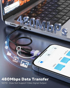 MoKo Lightning to USB C Adapter 2Pack, NOT for Lightning Earbuds/Headphones/OTG, USB-C to Lightning Adapter for iPhone Air 17 16 15 Pro Max Plus,iPad Pro/Air,Galaxy,ONLY for Charging/Data Sync, Blue