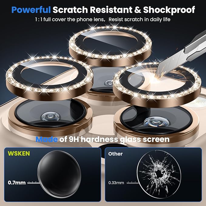 WSKEN for iPhone 16 Pro/iPhone 16 Pro Max Camera Lens Protector - [Original Shooting Model] Shatterproof Ultra HD Tempered Metal Glass Camera Screen Protector Cover Film Accessories