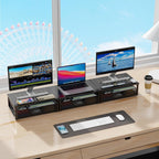 gianotter Computer Monitor Stand Riser, Desk Organizers and Accessories with Drawer, Office Desk Accessories & Workspace Desktop Organizers Storage for Printer Stand (Black)