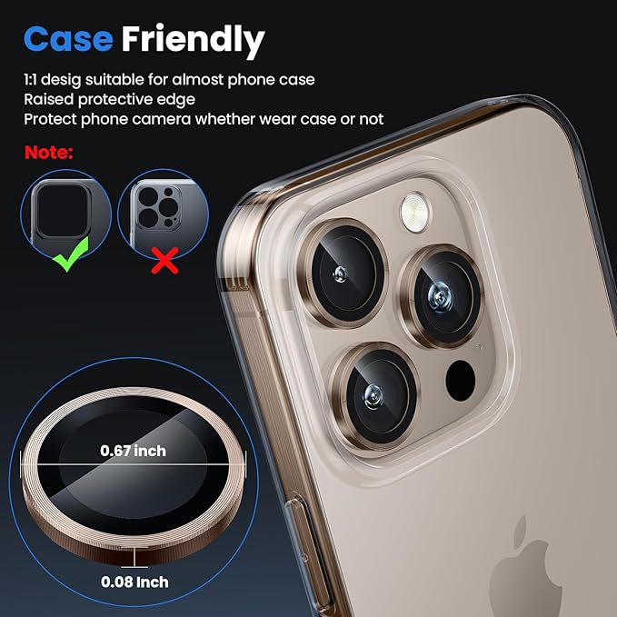 WSKEN for iPhone 16 Pro/iPhone 16 Pro Max Camera Lens Protector - [Original Shooting Model] Shatterproof Ultra HD Tempered Metal Glass Camera Screen Protector Cover Film Accessories