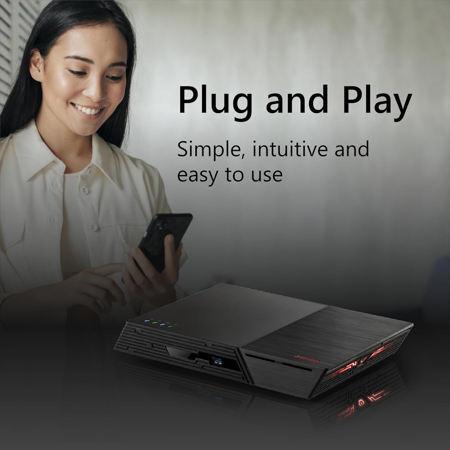 Asustor FLASHSTOR 6 Gen2 FS6806X, 6 Bay All M.2 SSD NAS, AMD Ryzen Quad-Core 2.3GHz, 8GB RAM DDR5, 10GbE Port, USB4 Type-C, Network Attached Storage for Video & Content Creators (Diskless)