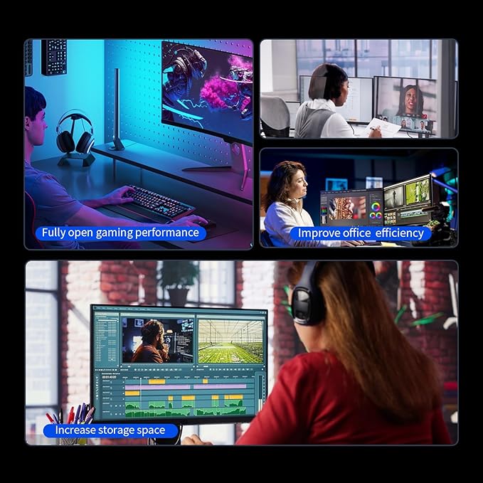 4TB SSD NVMe M.2 2280 PCIe Gen4 x4 Internal Solid State Drive - Up to 5000MB/s, 4TB SSD PS5 Dynamic SLC Cache, PS5 Compatible for Gaming PC Laptop(EN705)