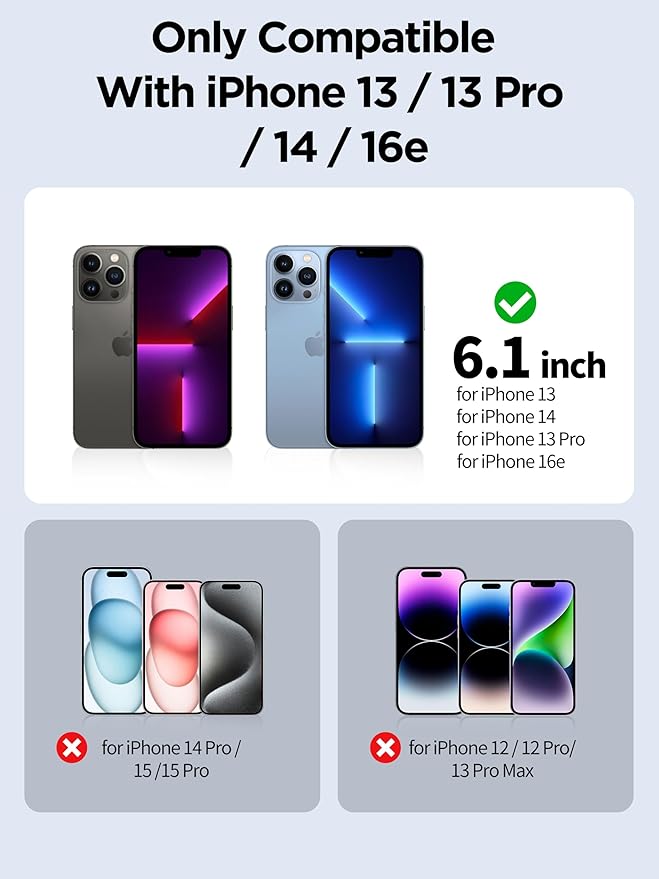 Compatible for iPhone 13/13 Pro/16e/iPhone 14 Privacy Screen Protector Tempered Glass 6.1 Inch, Pink Gradient Anti Spy Anti Blue Light HD Easy Installation