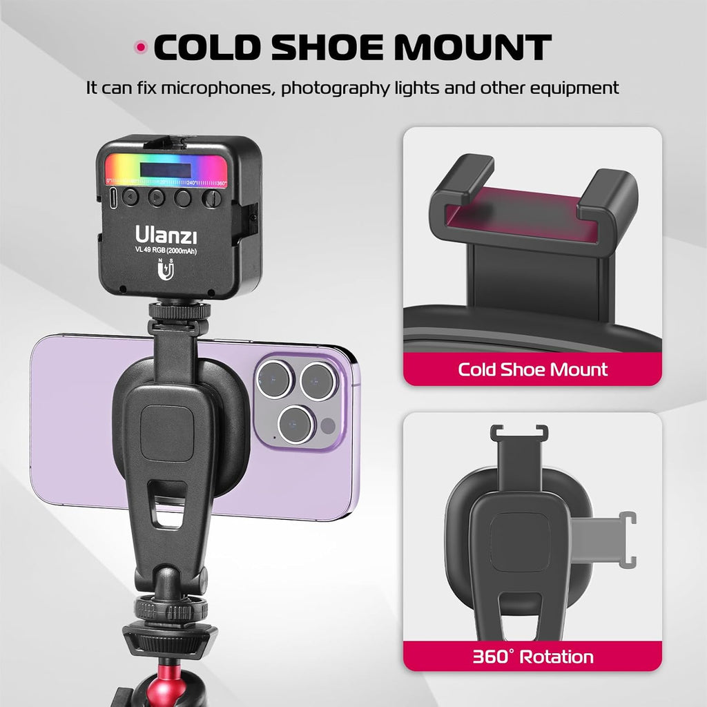 ULANZI Magnetic iPhone Tripod Mount MA23, Magnet Phone Holder Adapter Tripod Attachment Compatible with MagSafe Only for iPhone 12 13 14 15 16 Plus Pro Max All Series