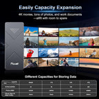 500GB External SSD, USB4 40Gbps Portable SSD 2TB with Cooling Fan, Up to 3700MB/s, External Solid State Drives Compatible with Mac mini, iPhone 15/16 Series, Tablets, MacBook, iPad, iMac, etc(FP110)