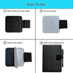 16PCS Notebook Pen Loop Holder,Self Adhesive Leather Pen Holder for notebook,Pencil Elastic Loop Designed for Notebooks,Journals,Calendars,Planners,Tablet Case for School,Office