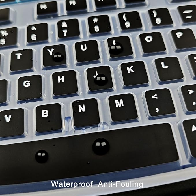 Keyboard Cover Silicone for Logitech K200 K260 K270, Keyboard Cover for Logitech K200 K260 K270 Ergonomic Wireless Keyboards, MK200 MK260 Keyboard Skin Waterproof Dustproof (Black)