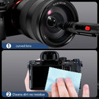 Camera Lens Cleaning Kit - Mirrorless and DSLR Camera Cleaning Kit for Canon, Sony, Nikon, Including Lens Paper/Blower, Cleaning Solution, Cotton swabs, dust Free Cloth, Lens Pen, Cleaning Brush