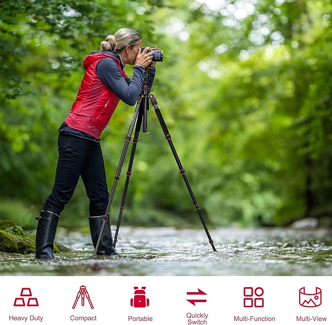 Victiv 80/85 inches Heavy Duty Tripod for Camera and Phone, 85" Camera Monopod Tripod, DSLR Binoculars Spotting Scope Camcorders Video Tripod Stand, 360 Degree Ball Head, 35 lbs Loads