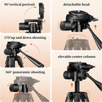 JOILCAN Camera Tripod, 68" Tablet Tripod Stand for Phone Cameras, Travel Tripods Compatible with iPad iPhone DSLR SLR Projector, Cell Phone Tripods Stand with Remote/Travel Bag / 2 in 1 Mount