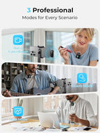 3-in-1 Microphone for iPhone: Wireless Lavalier Microphone for Camera & Android - Mini Mic - 328ft Transmission & 20H Battery Life - Vlogging with AI Noise Reduction
