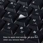 2PCS Korean Keyboard Stickers, Korean-English Keyboard Letters Replacement Sticker White Font on Black Background for Computer Laptop Notebook Desktop, Matte Keyboard Alphabet Stickers