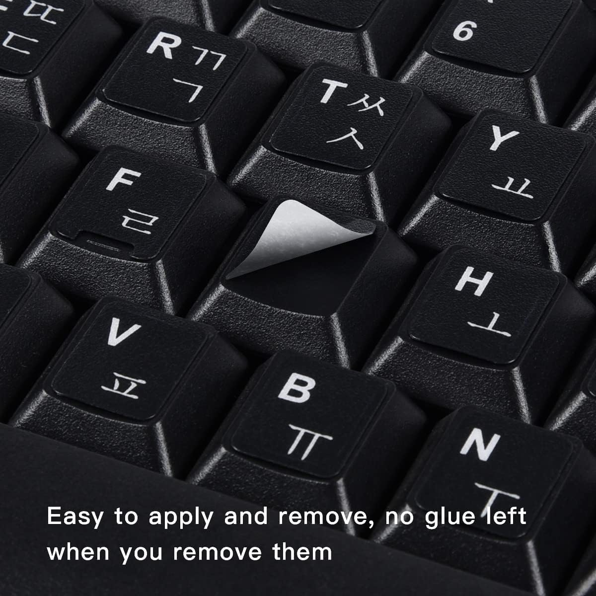 2PCS Korean Keyboard Stickers, Korean-English Keyboard Letters Replacement Sticker White Font on Black Background for Computer Laptop Notebook Desktop, Matte Keyboard Alphabet Stickers