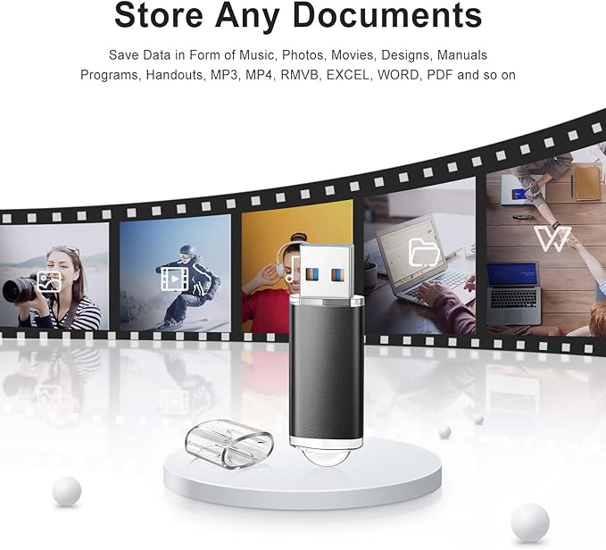 TOPESEL 32GB 10Pack 3.0 USB Flash Drive High Speed 32G Thumb Drive Memory Stick for PC Laptops Tablets TVs Car Audio(5 Mixed Colors: Black Blue Green Red Silver)