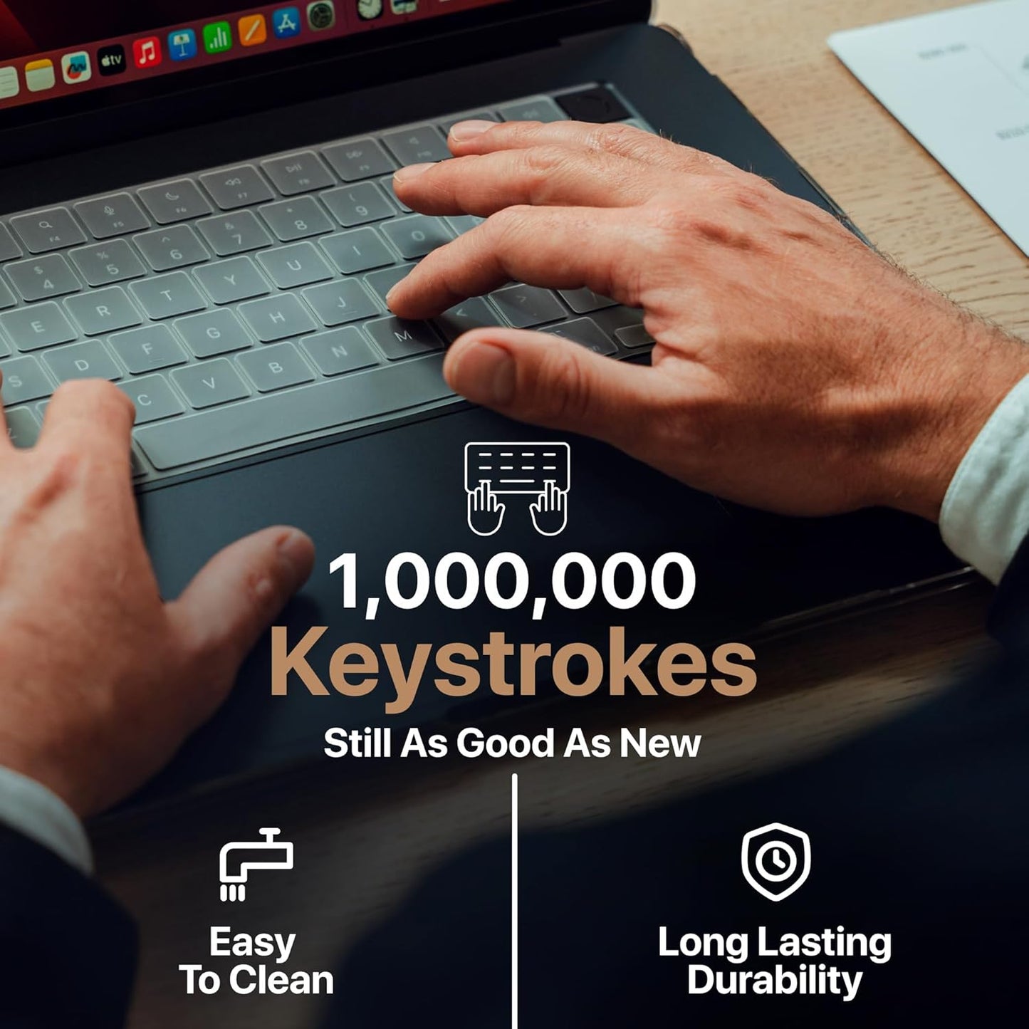 Kuzy Clear Premium MacBook Pro 14 inch Keyboard Cover M4 16" 2025 2024 2023 M3 M2 M1 Pro Max - MacBook Air 13 inch Keyboard Cover 15" M4 - A3240 A3241 A3401 A3403 A3114 A3113 - US Layout TPU, Clear