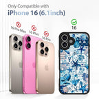 AIGOMARA Magnetic Case for iPhone 16 [Compatible with MagSafe] Blue Shell Starfish Ocean Holiday Collage for Women Girls Men Soft TPU Bumper Hack PC Back Heavy Duty Protective Slim Cover