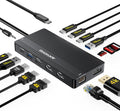 USB C Hub USB C Docking Station Dual Monitor14-IN-1 Triple Display Multiport Adapter with 2*HDMI +DP + 5*USB-A/C 10Gbps Ports+Ethernet+SD/TF Laptop Docking Station for HP/Dell/Lenovo/Thinkpad (Black)
