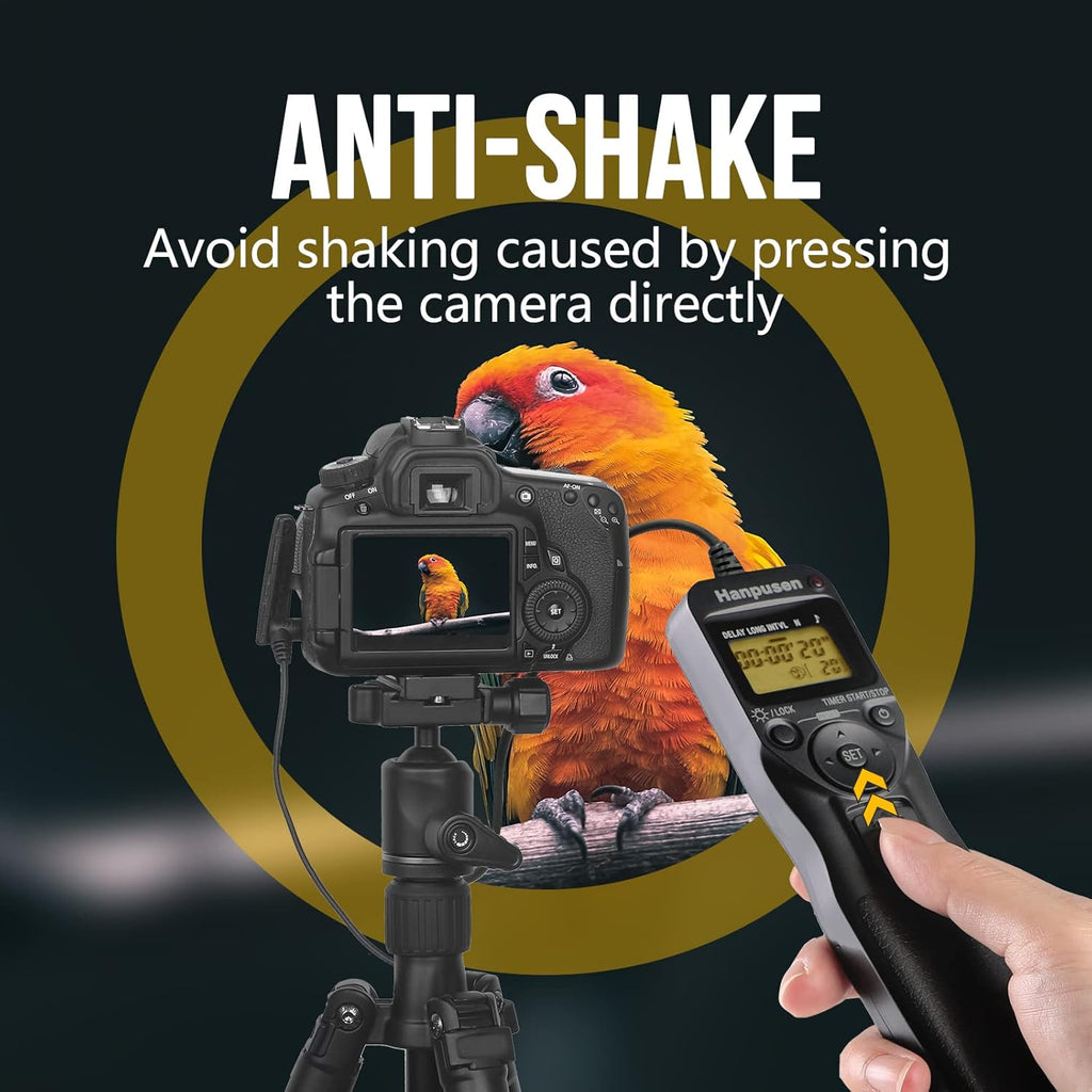 Camera Wired Intervalometer Remote Control, Cameras Timer Shutter Release Compatible with Canon EOS R5, 6D Mark II, 7D Mark II; Replaces RS-80N3 Shutter Release Cords