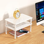 Bracwiser Monitor Stand Riser,3 Level Height Adjustable Desktop monitor stand for Computer, Laptop, Printer, Notebook with Vented Metal Platform 370X235MM 2 Packs,White