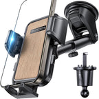 [2025 New] Dashboard Phone Holders for Your Car (+Vent Hook)[Military Grade Stable] Car Cell Phone Holder, Non-Slip Silicone Carbon Fiber Car Phone Mount, Rotatable Suction Cup for All Phone, Gold