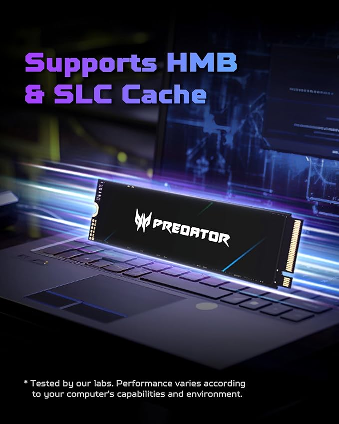 Predator GM7 4TB SSD: M.2 2280 PCIe Gen 4 x4 NVMe 2.0, Read Speed Up to 7400 MB/s, Internal PC Solid State Drive for Laptop, Desktop and PS5 - BL.9BWWR.120