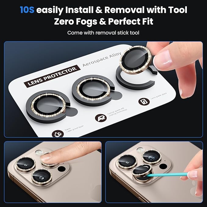 WSKEN for iPhone 16 Pro/iPhone 16 Pro Max Camera Lens Protector - [Original Shooting Model] Shatterproof Ultra HD Tempered Metal Glass Camera Screen Protector Cover Film Accessories