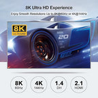 DEMEXBOOK HDMI DisplayPort KVM Switch 3 Monitors 2 Computers 8K@60Hz, 4K@144Hz,Triple Monitor KVM Switches with 4 USB 3.0 Ports, Wired Remote, USB3.0 Cables，Power Adapter Included