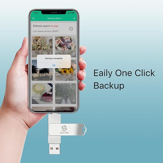 Genuine Apple MFi Certified iPhone USB Flash Drive 128GB - Real Capacity - No Fake Storage, Genuine Lightning, encrypted Auto Backup Photo Stick for iPhone iPad Photos/Videos - Avoid Fake MFi Clones!