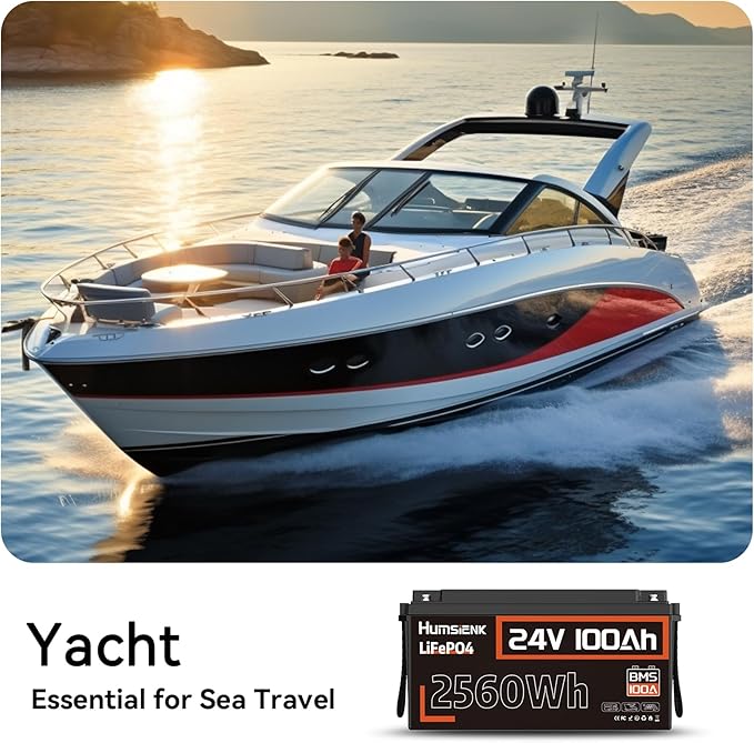 24V 100Ah LiFePO4 Lithium Battery, Built-in 100A BMS with Low-Temp, 15000+ Deep Cycles 10 Years Lifespan, 2560Wh Lithium Iron Phosphate Battery, for RV Solar Energy Off Grid Trolling Motor