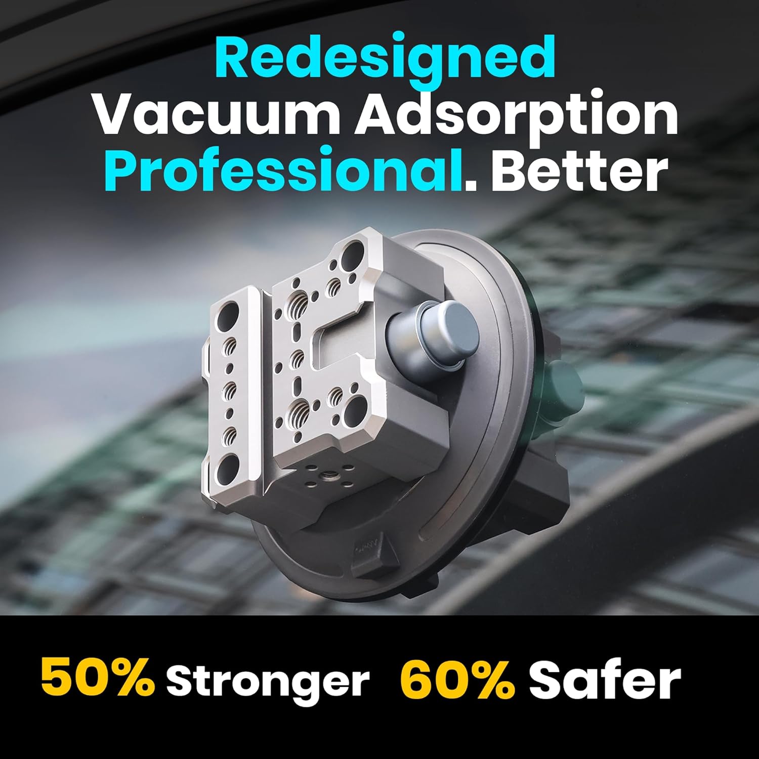 4.5" Suction Cup Camera Mount – Ultimate Car Camera Mount with Cold Shoe, NATO Rail, and Threaded Holes for Cameras, Action Cameras, Phones (4.5")