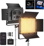 NEEWER Bi Color LED Panel Video Light APP/2.4G/DMX Control, 60W 26600Lux/0.5m 2500K-8500K 13 Scenes V Battery Powered, Lighting for Studio Photography Outdoor Photo Recording Makeup Streaming, PL60B
