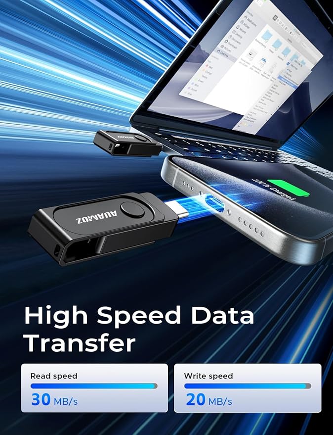 512GB Flash Drive Intended for iPhone, Memory Stick Storage Files Photos Videos Backup, Compatible with iPhone iPad Android PC, Plug and Play, No Application Required (Metal Gray)