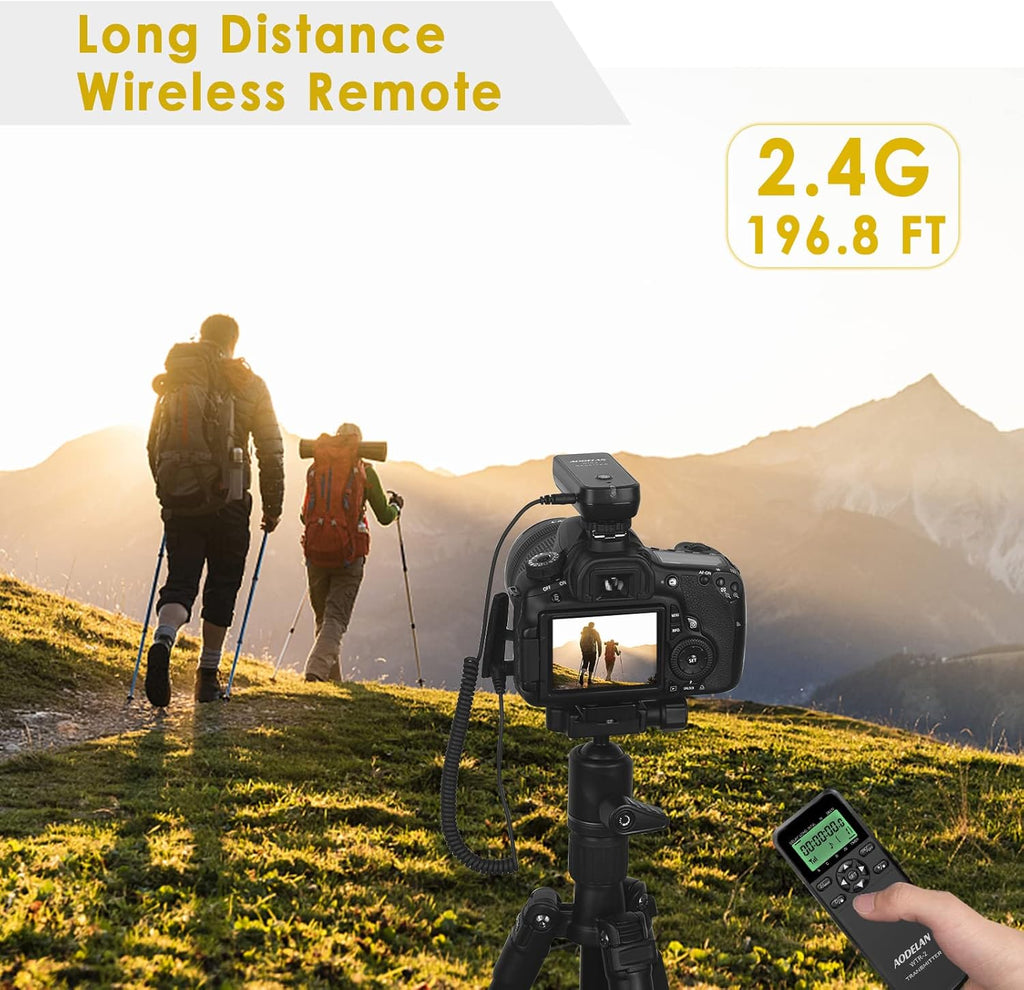 AODELAN Wireless Remote Control Shutter Release Timer intervalometer for Canon EOS RP, 90D, 80D, Rebel T6, SL2, 6D II, 5D IV, SX70 HS; Fujifilm GFX 50R, X-T3; Olympus OM-D E-M1 Mark II; Pentax K-1 II