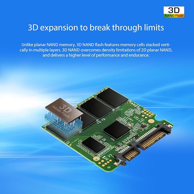 Transcend 2TB 2.5" SATA III 6Gb/s SSD with DRAM, Up to 560MB/s, Compatible with PS4, Laptops, Desktops, PCs, Notebooks, Internal Solid State Drive with SLC Cache, 3D TLC NAND, RAID Engine, LDPC Coding