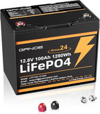 12V 100Ah LiFePO4 Automotive Battery, 15000+ Deep Cycles, 100A BMS, 21.9lb Lightweight, Group 24 Car Battery Replacement for RV, Trailer, UTV, Solar, Off-Grid, Trolling Motor